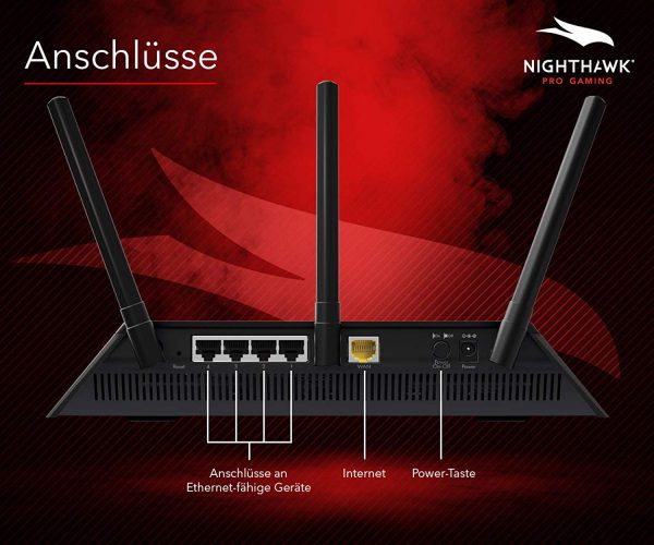 Netgear Nighthawk Pro Gaming XR300 Gaming Router Pro Gamer PC Xbox One PlayStation 4 Google Stadia Hardware Test Review Kritik Anschlüsse
