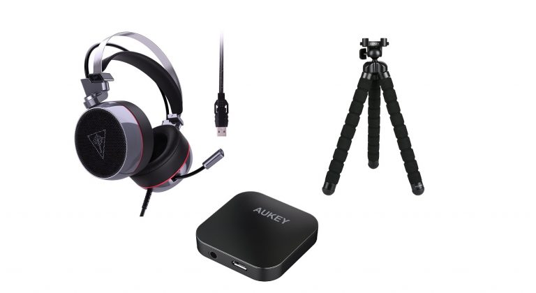 Aukey Audio Video Headset Bluetooth Stativ Titel
