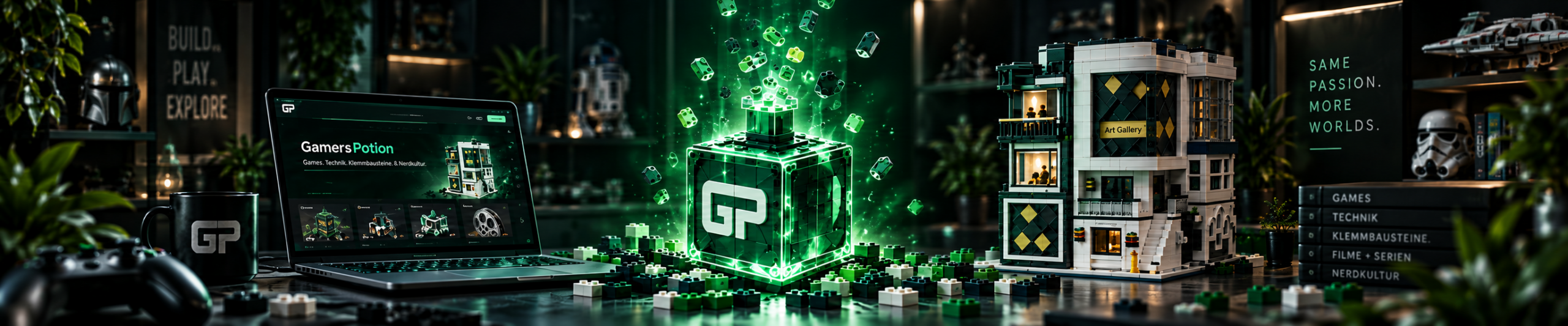 Gamer's Potion Klemmbausteine und Gaming, Technik und Nerdkultur